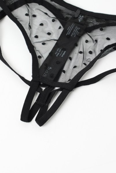 画像8: Nuites crotchless panties |クロッチレスショーツ(ドット・シースルー・ブラック) | Obsessive 高級Sexyランジェリー【即日発送・サイズ交換NG・メール便対象】輸入下着・ランジェリー   (8)