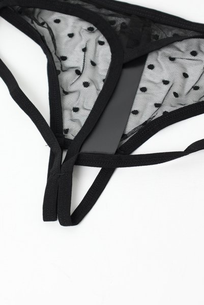 画像9: Nuites crotchless panties |クロッチレスショーツ(ドット・シースルー・ブラック) | Obsessive 高級Sexyランジェリー【即日発送・サイズ交換NG・メール便対象】輸入下着・ランジェリー   (9)