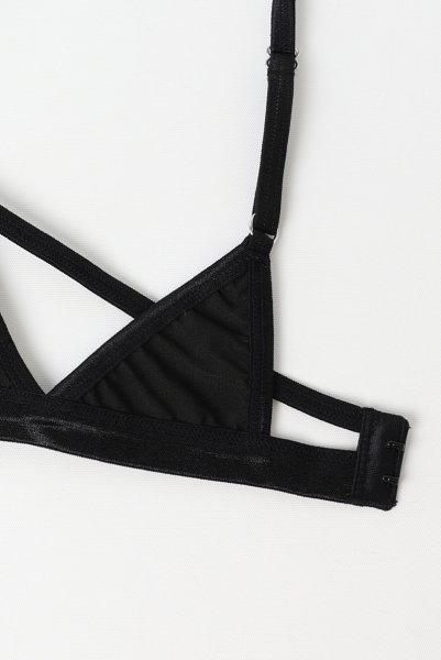 画像13: Keira Lise 2-pcs set｜ブラ＆タンガ2点セット（ワイヤーあり・ボンテージ・フェイクレザー・ブラック） | Obsessive 高級Sexyランジェリー【即日発送・サイズ交換NG・メール便対象】輸入下着・ランジェリー   (13)