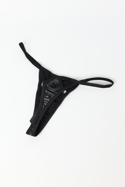 画像16: Keira Lise 2-pcs set｜ブラ＆タンガ2点セット（ワイヤーあり・ボンテージ・フェイクレザー・ブラック） | Obsessive 高級Sexyランジェリー【即日発送・サイズ交換NG・メール便対象】輸入下着・ランジェリー   (16)