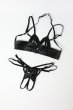 画像13: Keira Lise 2-pcs crotchless set｜ブラ＆クロッチレスタンガ2点セット（ワイヤーなし・オープンバスト・ボンテージ・フェイクレザー・ダブルストラップ・ブラック） | Obsessive 高級Sexyランジェリー【即日発送・サイズ交換NG・メール便対象】輸入下着・ランジェリー   (13)