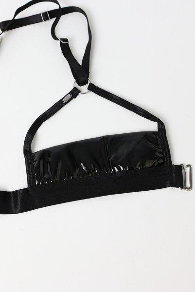 画像15: Keira Lise 2-pcs crotchless set｜ブラ＆クロッチレスタンガ2点セット（ワイヤーなし・オープンバスト・ボンテージ・フェイクレザー・ダブルストラップ・ブラック） | Obsessive 高級Sexyランジェリー【即日発送・サイズ交換NG・メール便対象】輸入下着・ランジェリー   (15)