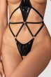 画像7: Keira Lise crotchess teddy | クロッチレステディ（ボンテージ・フェイクレザー・ブラック）  | Obsessive 高級Sexyランジェリー【即日発送・サイズ交換NG・メール便対象】輸入下着・ランジェリー    (7)