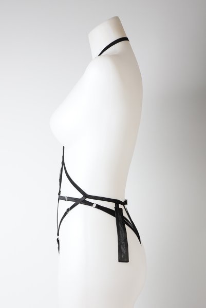 画像24: Keira Lise crotchess teddy | クロッチレステディ（ボンテージ・フェイクレザー・ブラック）  | Obsessive 高級Sexyランジェリー【即日発送・サイズ交換NG・メール便対象】輸入下着・ランジェリー    (24)