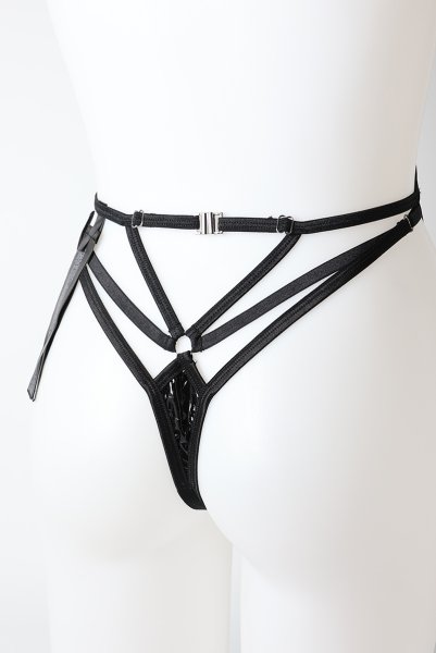 画像26: Keira Lise crotchess teddy | クロッチレステディ（ボンテージ・フェイクレザー・ブラック）  | Obsessive 高級Sexyランジェリー【即日発送・サイズ交換NG・メール便対象】輸入下着・ランジェリー    (26)