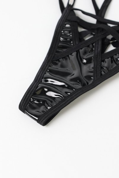 画像10: Keira Lise thong |タンガ(ボンテージ・フェイクレザー・ダブルストラップ・ブラック) | Obsessive 高級Sexyランジェリー【即日発送・サイズ交換NG・メール便対象】輸入下着・ランジェリー   (10)