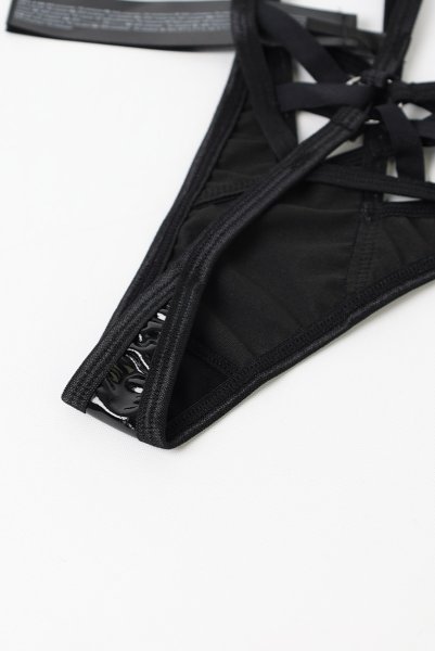 画像11: Keira Lise thong |タンガ(ボンテージ・フェイクレザー・ダブルストラップ・ブラック) | Obsessive 高級Sexyランジェリー【即日発送・サイズ交換NG・メール便対象】輸入下着・ランジェリー   (11)