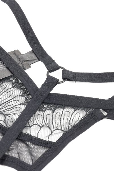 画像16: Premisis Black 3-pcs crotchless set｜ブラ＆チョーカー付きガーターベルト＆クロッチレスタンガ3点セット（ワイヤーあり・シースルー・ブラック） | Obsessive 高級Sexyランジェリー【即日発送・サイズ交換NG・メール便対象】輸入下着・ランジェリー   (16)