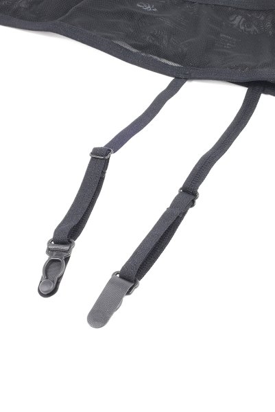 画像20: Premisis Black 3-pcs crotchless set｜ブラ＆チョーカー付きガーターベルト＆クロッチレスタンガ3点セット（ワイヤーあり・シースルー・ブラック） | Obsessive 高級Sexyランジェリー【即日発送・サイズ交換NG・メール便対象】輸入下着・ランジェリー   (20)