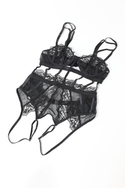 画像10: Hersis crotchess teddy | クロッチレステディ(ワイヤーあり・シースルー・ブラック)  | Obsessive 高級Sexyランジェリー【即日発送・サイズ交換NG・メール便対象】輸入下着・ランジェリー    (10)