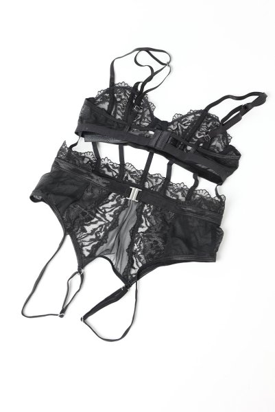 画像11: Hersis crotchess teddy | クロッチレステディ(ワイヤーあり・シースルー・ブラック)  | Obsessive 高級Sexyランジェリー【即日発送・サイズ交換NG・メール便対象】輸入下着・ランジェリー    (11)