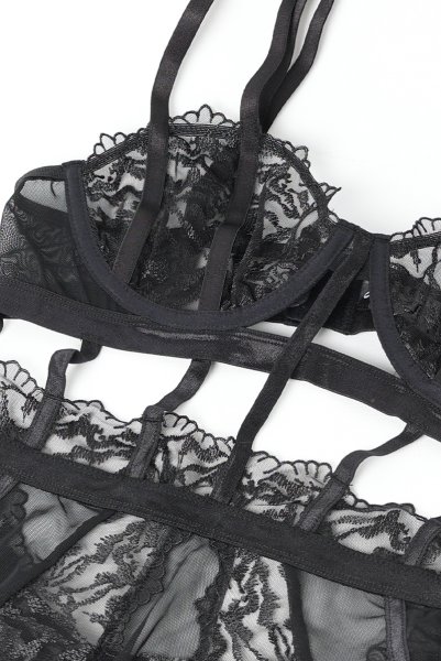 画像12: Hersis crotchess teddy | クロッチレステディ(ワイヤーあり・シースルー・ブラック)  | Obsessive 高級Sexyランジェリー【即日発送・サイズ交換NG・メール便対象】輸入下着・ランジェリー    (12)