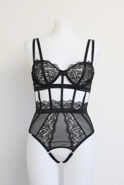 画像17: Hersis crotchess teddy | クロッチレステディ(ワイヤーあり・シースルー・ブラック)  | Obsessive 高級Sexyランジェリー【即日発送・サイズ交換NG・メール便対象】輸入下着・ランジェリー    (17)