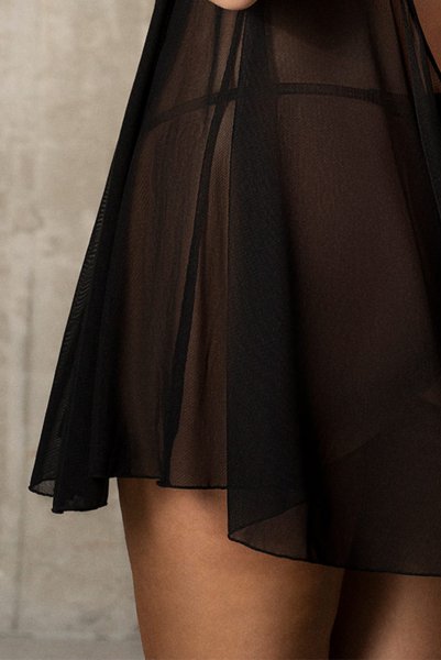 画像8: Donarella babydoll  |スリップドレス＆タンガ＆チョーカー（ワイヤーあり・レース・ブラック） | Obsessive 高級Sexyランジェリー【即日発送・サイズ交換NG・メール便対象】輸入下着・ランジェリー   (8)