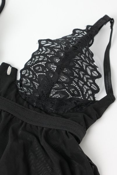 画像11: Donarella babydoll  |スリップドレス＆タンガ＆チョーカー（ワイヤーあり・レース・ブラック） | Obsessive 高級Sexyランジェリー【即日発送・サイズ交換NG・メール便対象】輸入下着・ランジェリー   (11)