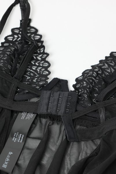 画像12: Donarella babydoll  |スリップドレス＆タンガ＆チョーカー（ワイヤーあり・レース・ブラック） | Obsessive 高級Sexyランジェリー【即日発送・サイズ交換NG・メール便対象】輸入下着・ランジェリー   (12)