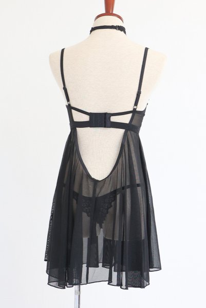 画像22: Donarella babydoll  |スリップドレス＆タンガ＆チョーカー（ワイヤーあり・レース・ブラック） | Obsessive 高級Sexyランジェリー【即日発送・サイズ交換NG・メール便対象】輸入下着・ランジェリー   (22)