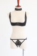 画像22: Donarella 3-pcs crotchless set｜ブラ＆クロッチレスタンガ＆チョーカー3点セット（ワイヤーあり・オープンバスト・レース・ダブルストラップ・ブラック） | Obsessive 高級Sexyランジェリー【即日発送・サイズ交換NG・メール便対象】輸入下着・ランジェリー   (22)