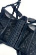 画像15: Euridia corset| ガーターベルト付きコルセット＆タンガ2点セット（ワイヤーあり・ブラック）   | 高級Sexyランジェリー Obsessive【即日発送・サイズ交換NG・メール便対象】輸入下着・ランジェリー   (15)