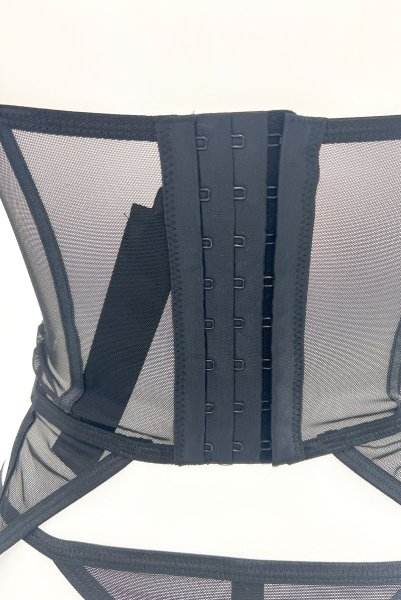 画像27: Euridia corset| ガーターベルト付きコルセット＆タンガ2点セット（ワイヤーあり・ブラック）   | 高級Sexyランジェリー Obsessive【即日発送・サイズ交換NG・メール便対象】輸入下着・ランジェリー   (27)