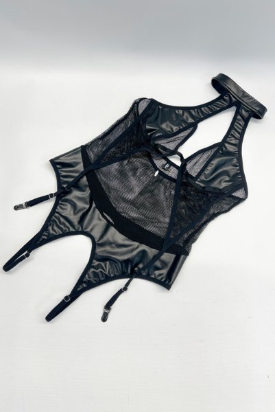 画像13: Dominna crotchess teddy | クロッチレステディ（ワイヤーなし・ボンテージ・フェイクレザー・ブラック）  | Obsessive 高級Sexyランジェリー【即日発送・サイズ交換NG・メール便対象】輸入下着・ランジェリー    (13)