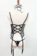 画像24: Dominna corset| ガーターベルト付きコルセット＆クロッチレスタンガ2点セット（ワイヤーあり・ボンテージ・フェイクレザー・ブラック）   | 高級Sexyランジェリー Obsessive【即日発送・サイズ交換NG・メール便対象】輸入下着・ランジェリー   (24)