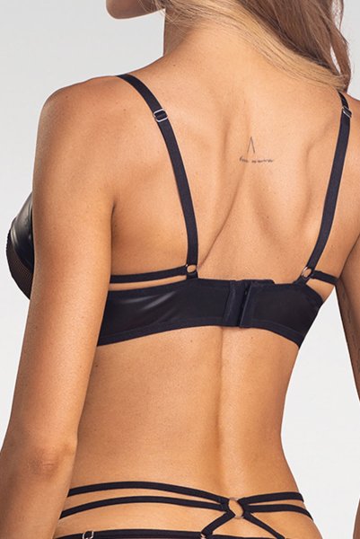 画像7: Dominna 2-pcs set｜ブラ＆タンガ2点セット（ワイヤーあり・ボンテージ・フェイクレザー・ブラック） | Obsessive 高級Sexyランジェリー【即日発送・サイズ交換NG・メール便対象】輸入下着・ランジェリー   (7)