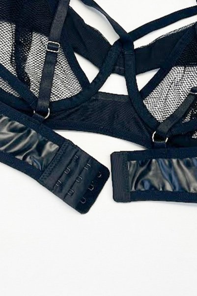 画像18: Dominna 2-pcs set｜ブラ＆タンガ2点セット（ワイヤーあり・ボンテージ・フェイクレザー・ブラック） | Obsessive 高級Sexyランジェリー【即日発送・サイズ交換NG・メール便対象】輸入下着・ランジェリー   (18)