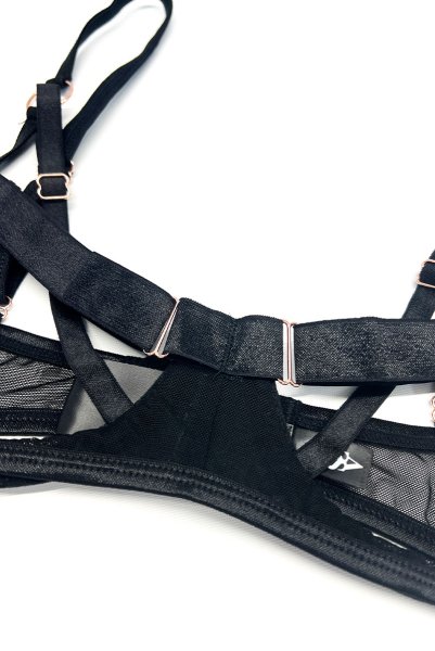 画像13: Euridia 2-pcs crotchless set｜ブラ＆クロッチレスタンガ2点セット（ワイヤーあり・ブラック） | Obsessive 高級Sexyランジェリー【即日発送・サイズ交換NG・メール便対象】輸入下着・ランジェリー   (13)