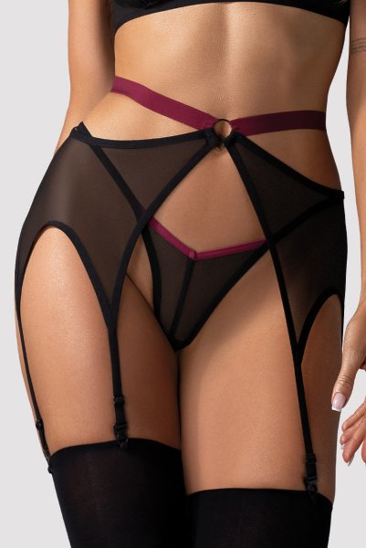 画像5: Novenes 3-pcs set|ブラ&ガーターベルト&タンガ3点セット(ワイヤーあり・シースルー・ブラック) | Obsessive 高級Sexyランジェリー【即日発送・サイズ交換NG・メール便対象】輸入下着・ランジェリー   (5)