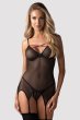 画像3: Novenes corset| ガーターベルト付きコルセット＆タンガ2点セット（ワイヤーあり・ブラック）   | 高級Sexyランジェリー Obsessive【即日発送・サイズ交換NG・メール便対象】輸入下着・ランジェリー   (3)