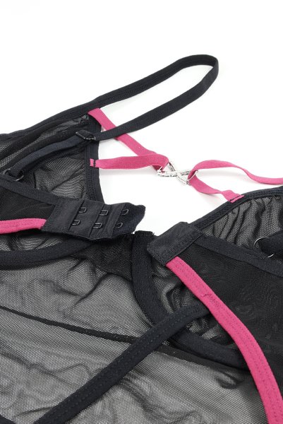 画像10: Novenes corset| ガーターベルト付きコルセット&タンガ2点セット(ワイヤーあり・ブラック)   | 高級Sexyランジェリー Obsessive【即日発送・サイズ交換NG・メール便対象】輸入下着・ランジェリー   (10)