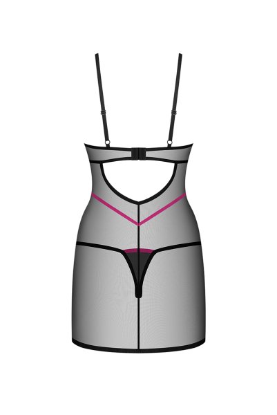 画像2: Novenes chemise  |スリップドレス&タンガ(ワイヤーあり・シースルー・ブラック) | Obsessive 高級Sexyランジェリー【即日発送・サイズ交換NG・メール便対象】輸入下着・ランジェリー   (2)