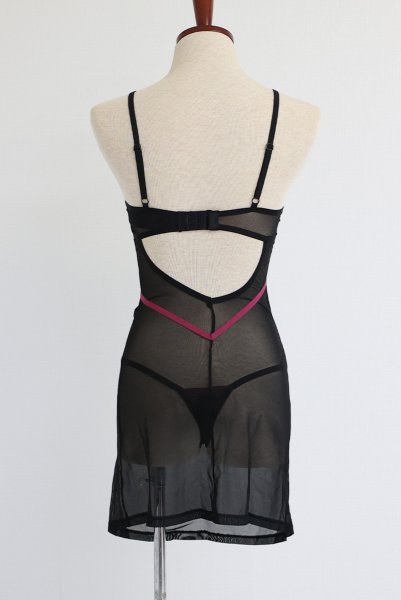 画像19: Novenes chemise  |スリップドレス&タンガ(ワイヤーあり・シースルー・ブラック) | Obsessive 高級Sexyランジェリー【即日発送・サイズ交換NG・メール便対象】輸入下着・ランジェリー   (19)