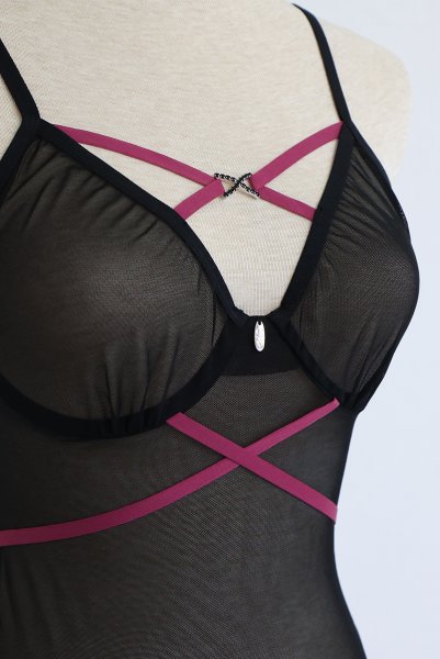 画像21: Novenes chemise  |スリップドレス&タンガ(ワイヤーあり・シースルー・ブラック) | Obsessive 高級Sexyランジェリー【即日発送・サイズ交換NG・メール便対象】輸入下着・ランジェリー   (21)