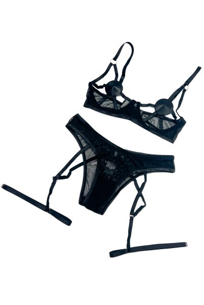 画像10: Euridia 2-pcs set｜ブラ＆パンティ2点セット（ワイヤーあり・ブラック） | Obsessive 高級Sexyランジェリー【即日発送・サイズ交換NG・メール便対象】輸入下着・ランジェリー   (10)