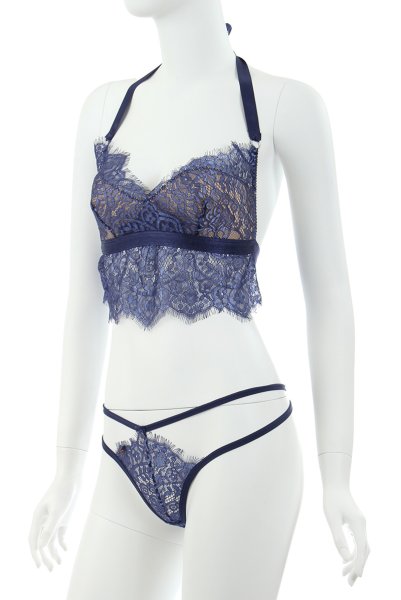 画像11: Flowlace set | ブラレット＆タンガセット・ノンパテッドブラ・グラマーさん向け・Tバック・ブルー   | 高級Sexyランジェリー Obsessive (11)