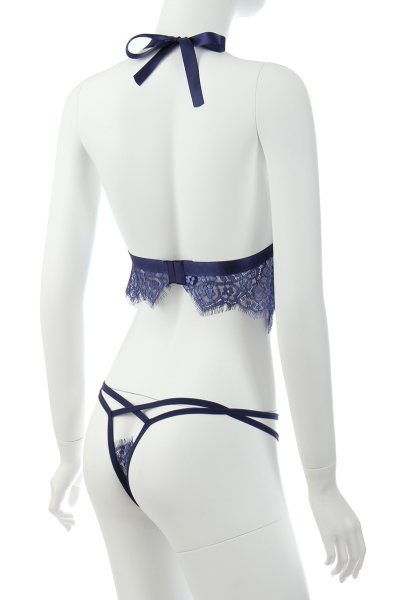 画像12: Flowlace set | ブラレット＆タンガセット・ノンパテッドブラ・グラマーさん向け・Tバック・ブルー   | 高級Sexyランジェリー Obsessive (12)