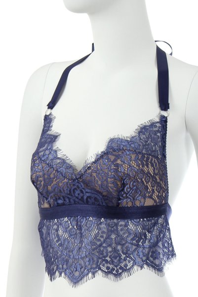 画像13: Flowlace set | ブラレット＆タンガセット・ノンパテッドブラ・グラマーさん向け・Tバック・ブルー   | 高級Sexyランジェリー Obsessive (13)