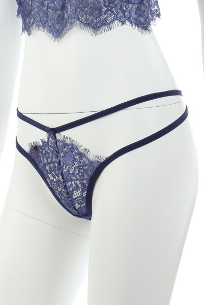 画像15: Flowlace set | ブラレット＆タンガセット・ノンパテッドブラ・グラマーさん向け・Tバック・ブルー   | 高級Sexyランジェリー Obsessive (15)