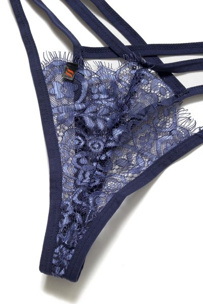 画像20: Flowlace set | ブラレット＆タンガセット・ノンパテッドブラ・グラマーさん向け・Tバック・ブルー   | 高級Sexyランジェリー Obsessive (20)