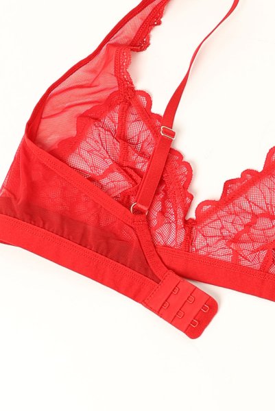 画像13: Cupide-Desir-3-pcs-set｜ブラ＆ガーターベルト＆Tバック3点セット（ワイヤーなし・レース・シースルー・レッド） | Obsessive 高級Sexyランジェリー【即日発送・サイズ交換NG・メール便対象】輸入下着・ランジェリー   (13)