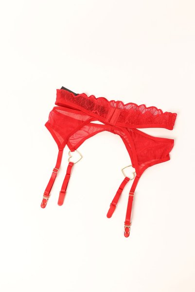 画像18: Cupide-Desir-3-pcs-set｜ブラ＆ガーターベルト＆Tバック3点セット（ワイヤーなし・レース・シースルー・レッド） | Obsessive 高級Sexyランジェリー【即日発送・サイズ交換NG・メール便対象】輸入下着・ランジェリー   (18)