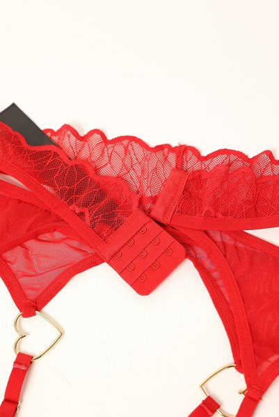 画像19: Cupide-Desir-3-pcs-set｜ブラ＆ガーターベルト＆Tバック3点セット（ワイヤーなし・レース・シースルー・レッド） | Obsessive 高級Sexyランジェリー【即日発送・サイズ交換NG・メール便対象】輸入下着・ランジェリー   (19)