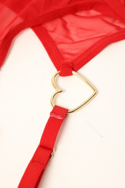 画像20: Cupide-Desir-3-pcs-set｜ブラ＆ガーターベルト＆Tバック3点セット（ワイヤーなし・レース・シースルー・レッド） | Obsessive 高級Sexyランジェリー【即日発送・サイズ交換NG・メール便対象】輸入下着・ランジェリー   (20)