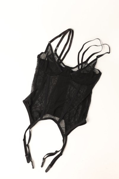 画像8: Arrowel BK corset |  ガーターベルト付きコルセット（ワイヤーあり・シースルー・レース・ダブルストラップ・ブラック）  | Obsessive 高級Sexyランジェリー【即日発送・サイズ交換NG・メール便対象】輸入下着・ランジェリー    (8)