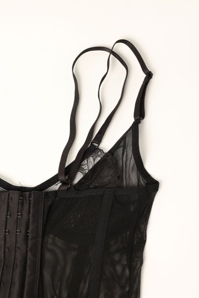 画像12: Arrowel BK corset |  ガーターベルト付きコルセット（ワイヤーあり・シースルー・レース・ダブルストラップ・ブラック）  | Obsessive 高級Sexyランジェリー【即日発送・サイズ交換NG・メール便対象】輸入下着・ランジェリー    (12)