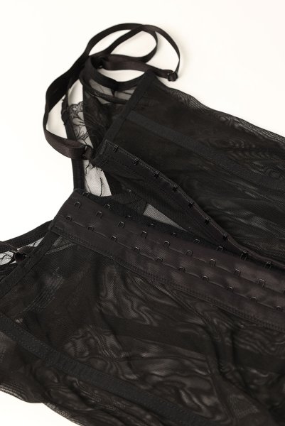 画像13: Arrowel BK corset |  ガーターベルト付きコルセット（ワイヤーあり・シースルー・レース・ダブルストラップ・ブラック）  | Obsessive 高級Sexyランジェリー【即日発送・サイズ交換NG・メール便対象】輸入下着・ランジェリー    (13)