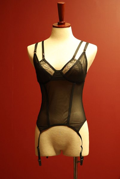 画像14: Arrowel BK corset |  ガーターベルト付きコルセット（ワイヤーあり・シースルー・レース・ダブルストラップ・ブラック）  | Obsessive 高級Sexyランジェリー【即日発送・サイズ交換NG・メール便対象】輸入下着・ランジェリー    (14)