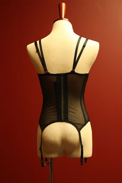 画像16: Arrowel BK corset |  ガーターベルト付きコルセット（ワイヤーあり・シースルー・レース・ダブルストラップ・ブラック）  | Obsessive 高級Sexyランジェリー【即日発送・サイズ交換NG・メール便対象】輸入下着・ランジェリー    (16)